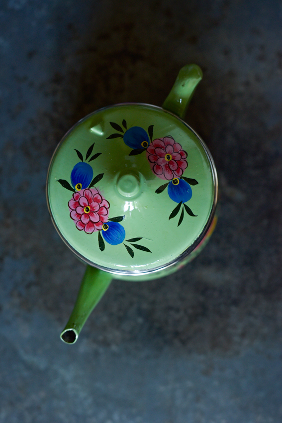 Beschilderde theepot