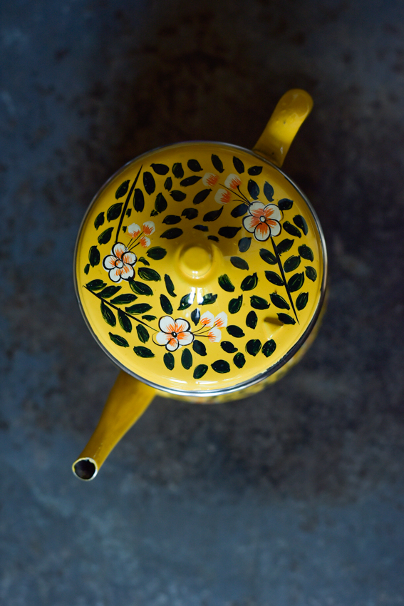 Beschilderde theepot