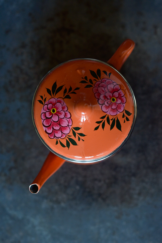 Beschilderde theepot