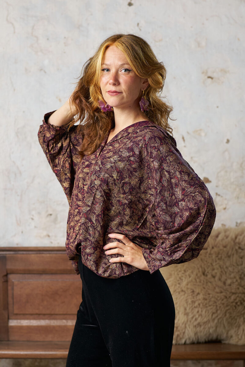 Blouse met vlindermouwtje