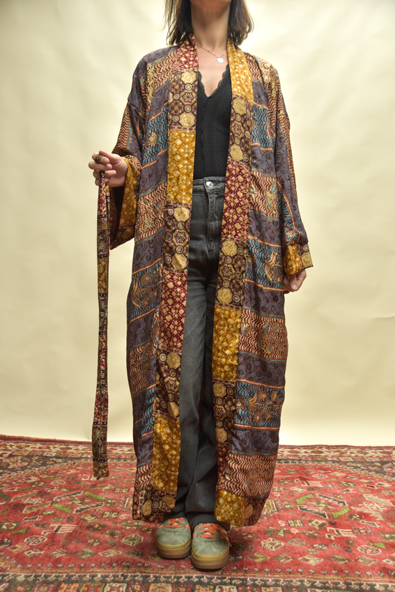 Dubbelzijdige kimono lang