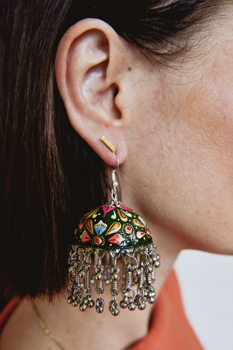 handbeschilderde oorbellen