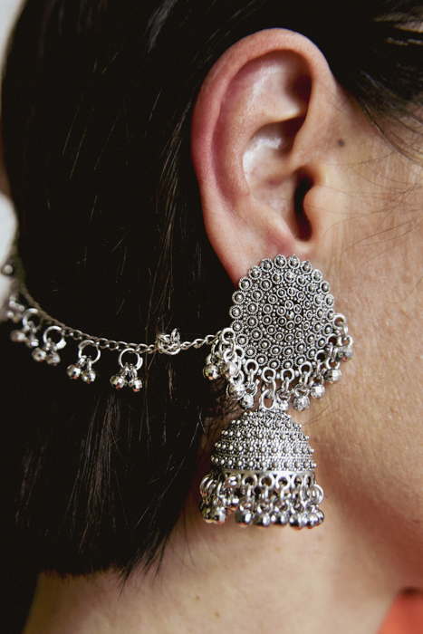 Oorbellen met haarketting