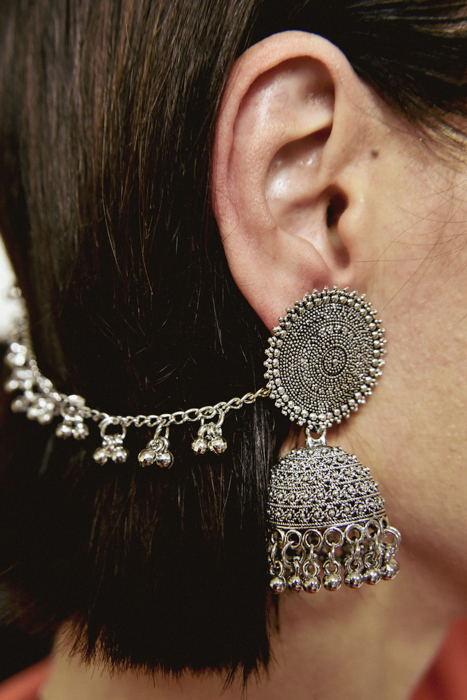 Oorbellen met haarketting