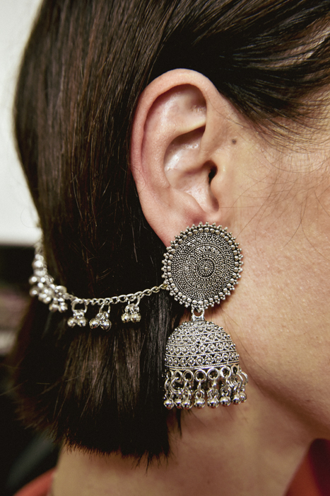 Oorbellen met haarketting