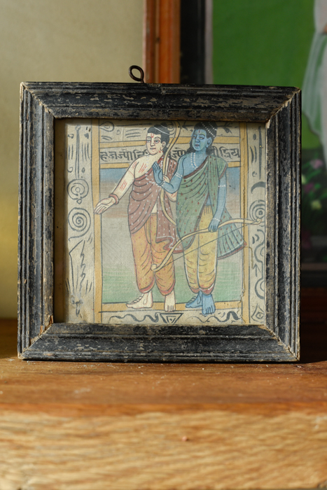 Vintage schilderijtje Krishna