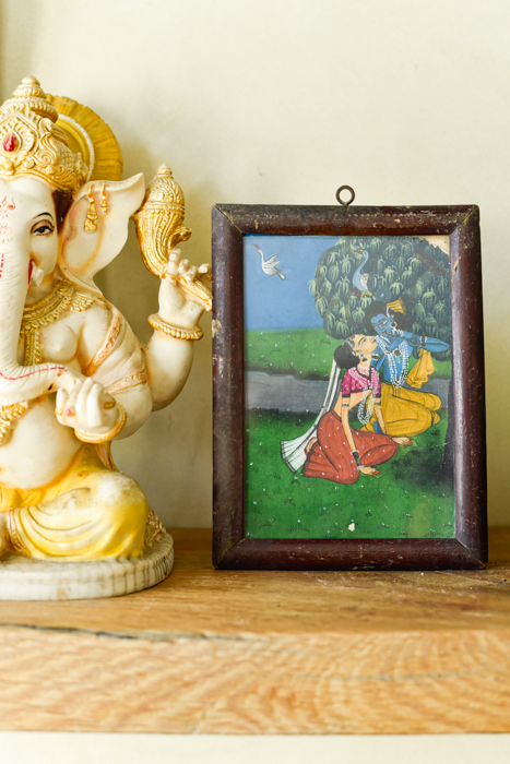 Vintage schilderijtje Krishna