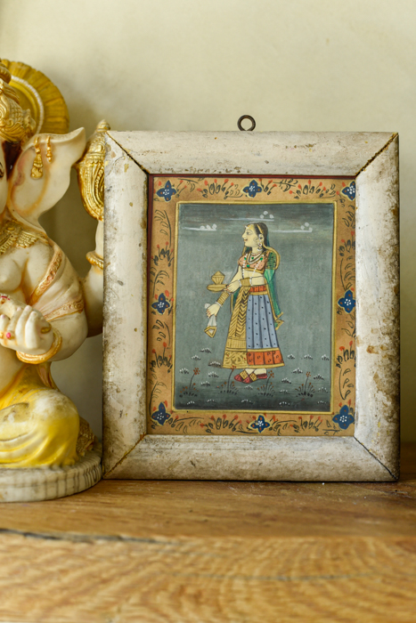 Vintage schilderijtje Indian art