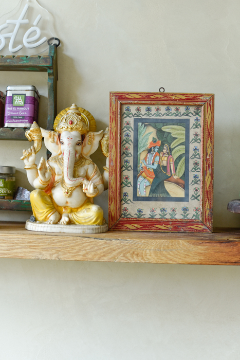 Vintage schilderijtje Krishna