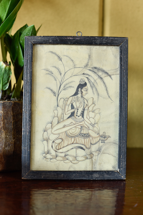 Vintage schilderijtje Indian art