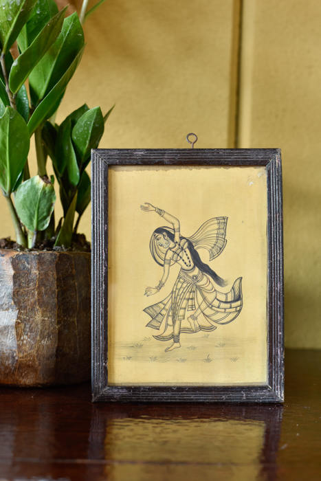 Vintage schilderijtje Indian art