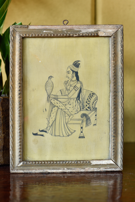 Vintage schilderijtje Indian art