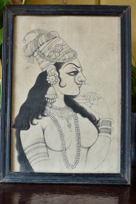 Vintage schilderijtje Indian art