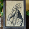 Vintage schilderijtje Indian art