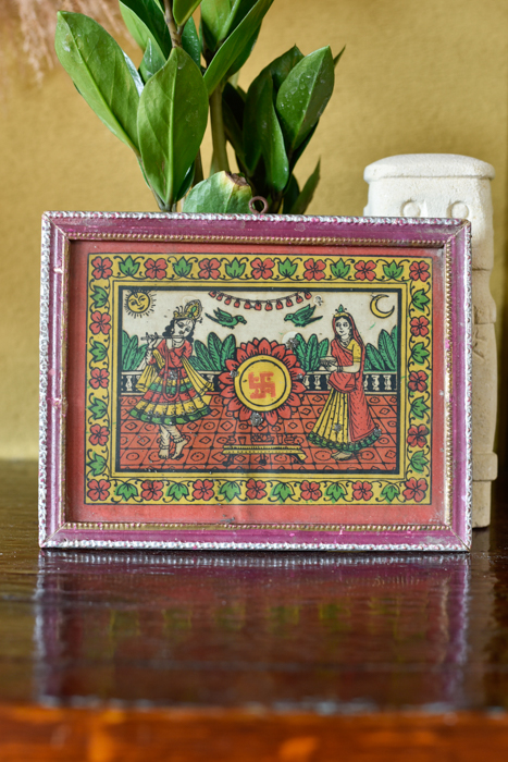 Vintage prent Krishna