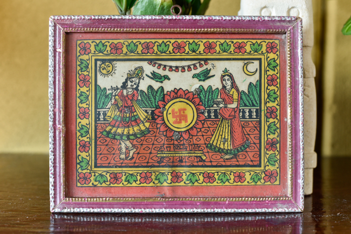 Vintage prent Krishna