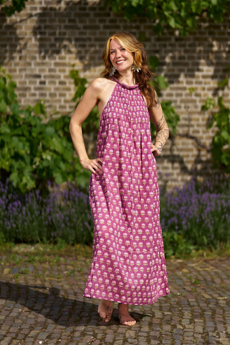 Hindi&Bindi3006 Blockprint halter dress