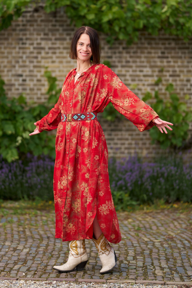 Hindi&Bindi3182 Kaftan met knoopjes