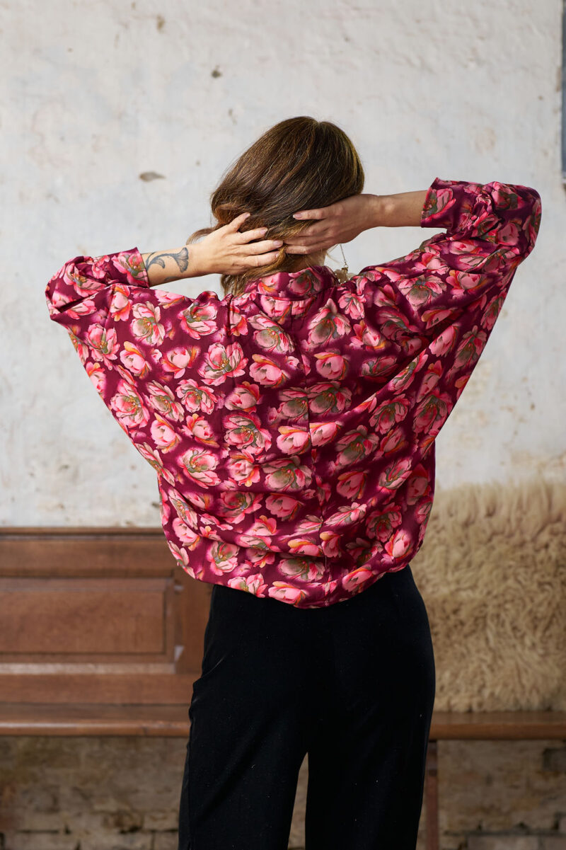 Blouse met vlindermouwtje